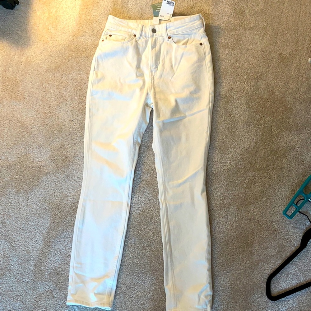 H&M High Waisted White Skinny Jeans
